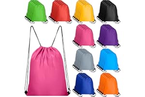 Lzerking Drawstring Backpack Bulk 50 Pcs Drawstring Bags Bulk Nylon Draw String Back Bag for Gift Bag for Men Women, 10 Colors