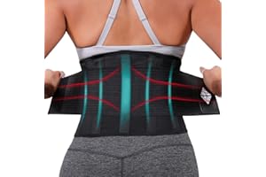 NEOHEALTH Ultra Thin Adjustable Back Brace for Men & Women - Flexible Supportive Lower Back Pain Relief with Breathable Dual-Tension Straps & Industrial Grip, L