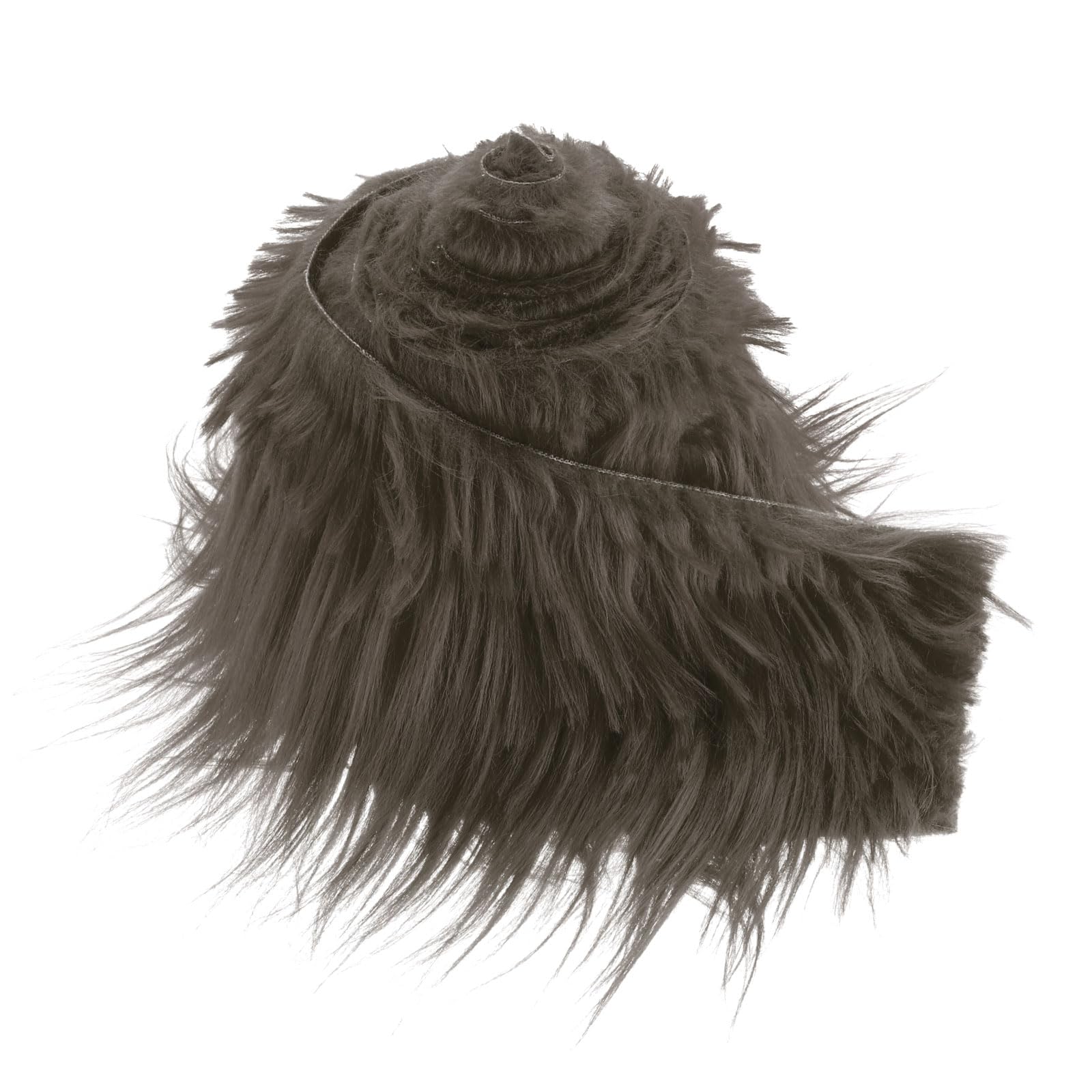 DMiotech 4"x60" Dark Brown Faux Fur Fabric for Crafts, Fluffy Faux Fur for DIY Projects, Gnomes, Animal Costumes, Cushions