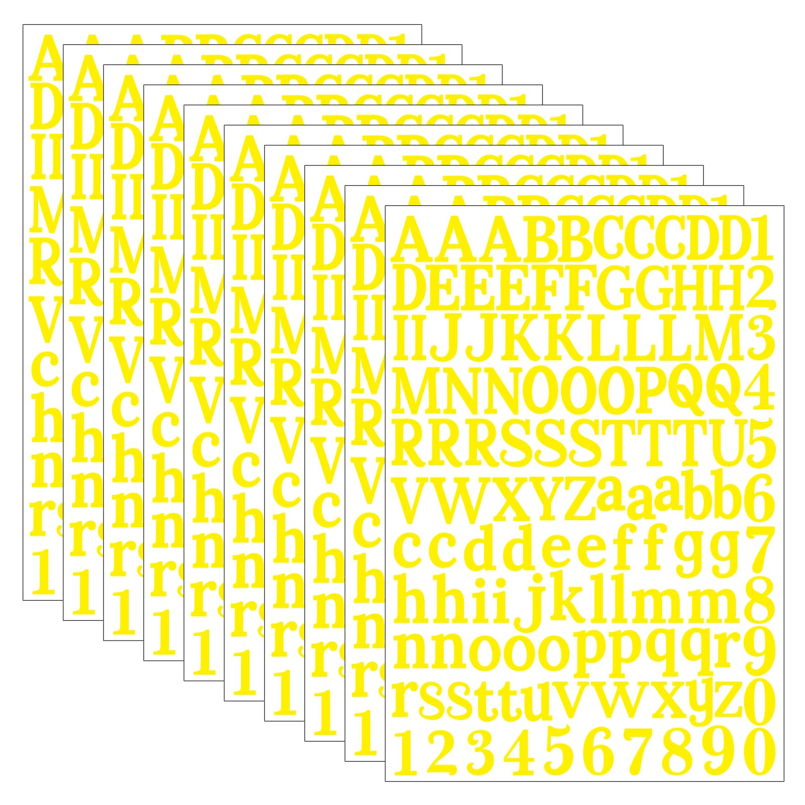 WNYT 1210 Letter Stickers 10 Sheets Alphabet