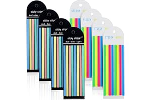 Juome 1280Pcs Highlighter Tape, Transparent Sticky Long Page Markers Tabs, Morandi Neon Clear Highlighter Strips Flags Stickers, Book Tabs for Annotating Books Aesthetic Office School Study Supplies