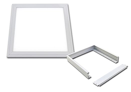 LED Panel 30x30cm ceramicweiss wasserdicht IP65 18 Watt Lichtfarbe 3000K (Mit Aufputzrahmen)