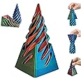 Impossible Pyramid Passthrough Sculpture - 3D Printed Spiral Cone Vortex Thread Illusion Desk Toy for Adults, 4in Helix Screw Fidget Toy for Stress Relief