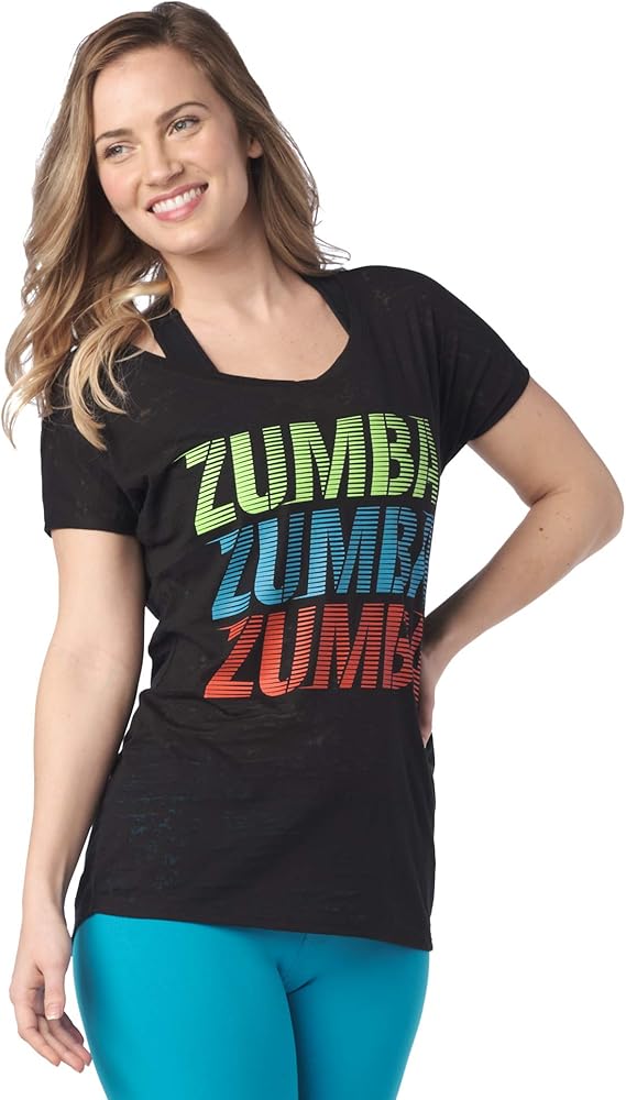 Zumba Fitness Womens Zumba Women's Graphic Design Athletic Shirt Workout Tops Burnout Tees for