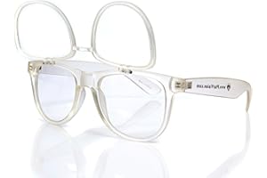 ALTERNATIVE IMAGINATION Premium Clear Glasses with Diffraction Flip Lenses - Ideal for Festivals, Lights, Raves, Etc.