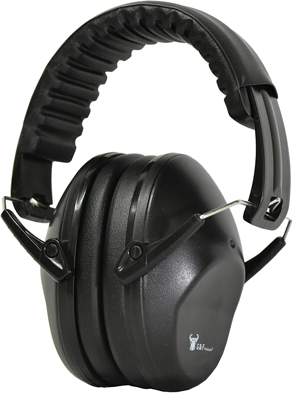 Earmuffs hearing protection with low profile passive folding design 26dB NRR and reduces up to 125dB, black - - 