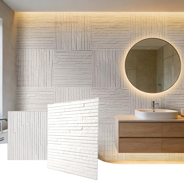 ZOETEOZ 6 PCS 3D WHITE WATERFALL FAUX STONE...