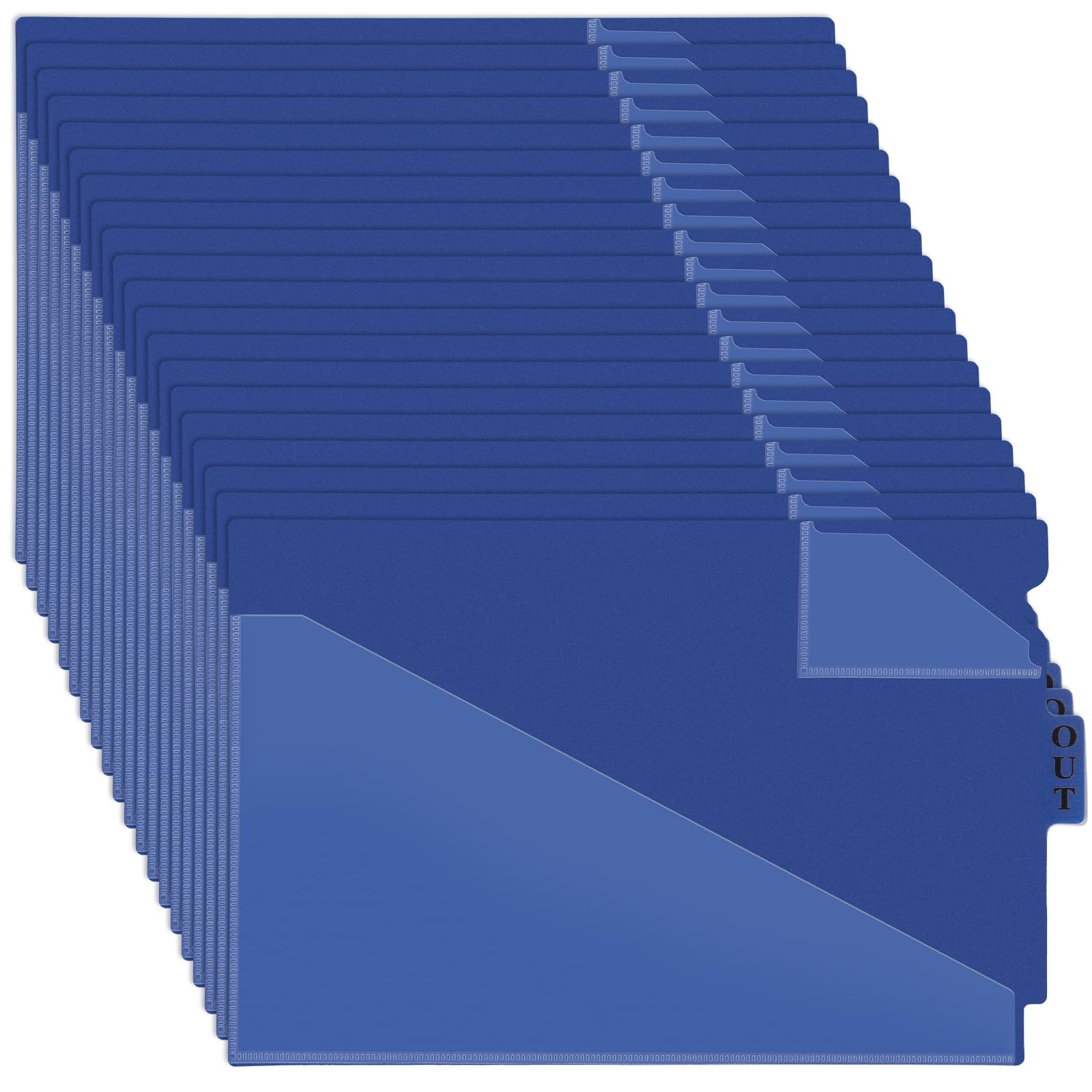 Photo 1 of 30 PCS Center Tab Poly Out Guides Center Position Tab Vinyl Outguides Plastic File Folders Two Pockets Letter Size Project Folders Clear Front Documents Holder for Home School Office Medical Supplies