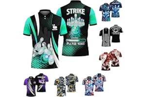 GIFORAL Personalized Bowling Polo Shirt Printed Collared Shirt with Bowling Theme Graphic On it for Bowling Team