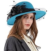 Ladies Wool Felt Bucket Hat Women Vintage Cloche Fedora Winter Church Bowler Hat with Bow
