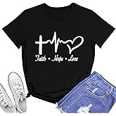 BLACKMYTH Graphic T-Shirts for Women Faith Shirts for Women