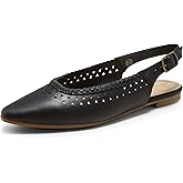 Arromic Women's Flats Pointed Toe Slingback Comfortable Slip-On Leather Shoes Black/White/Brown Dressy Casual for Work, Office, Travel