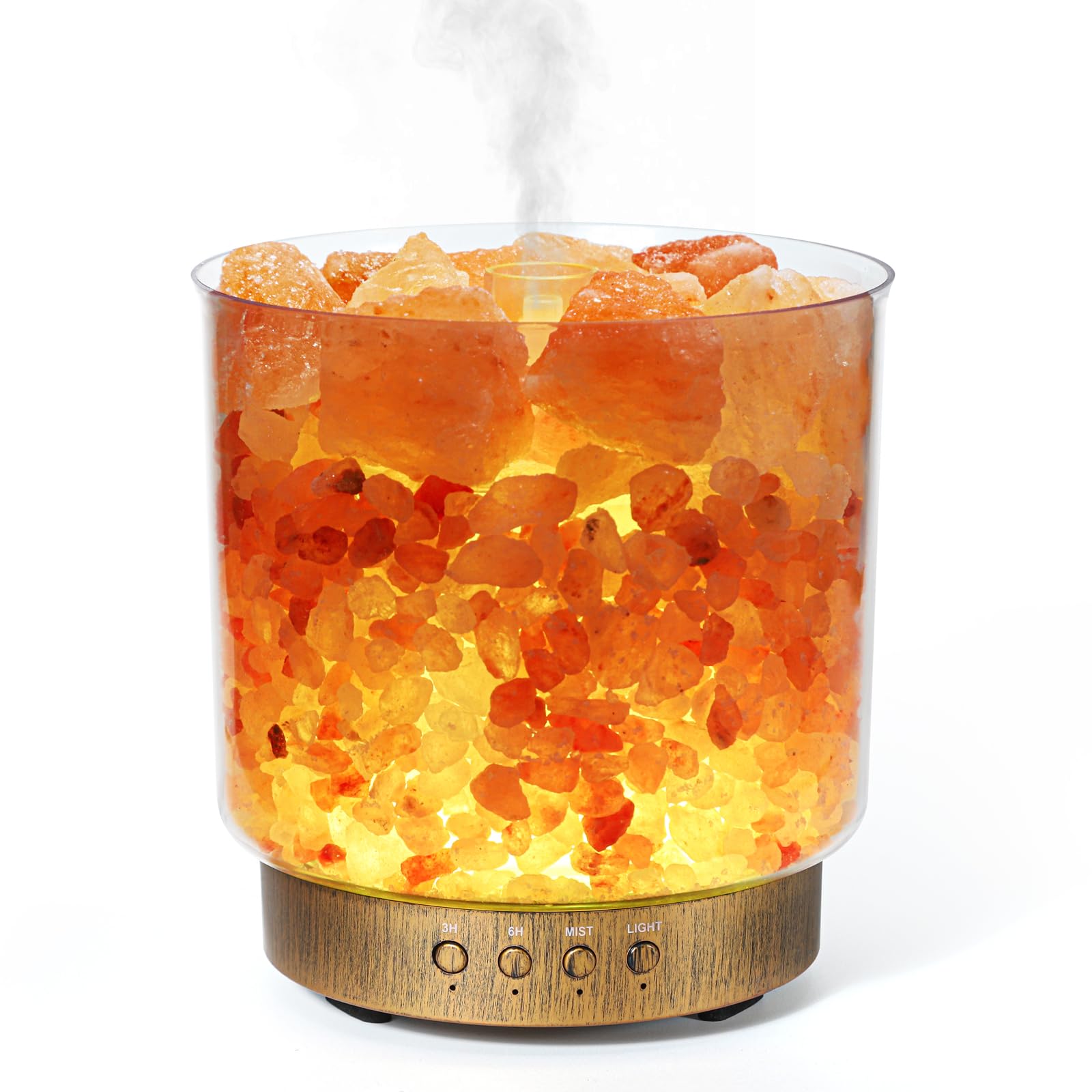 Photo 1 of Essential Oil Diffuser, 3 in 1 Aromatherapy Diffuser & Himalayan Salt Lamp & Ultrasonic Humidifier with Timer for Large Room, Intermitten Mist Up to 20 hrs, 7 Color Light Auto Shut-Off 300ml