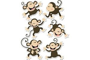 CTP Monkeys 6" Designer Cut-Outs, Monkey Labels, Set of 36, 6” x 6” Each (Creative Teaching Press 6431)