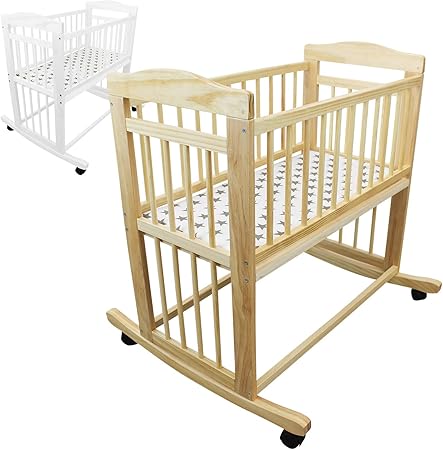 Monsieur Bebe Baby Cradle 40 X 80 Cm Crib Bumper And Bed Linen Rocking Or Wheel Mode Two Colors Standard Nf En1130 1 Et 2 Amazon Co Uk Baby
