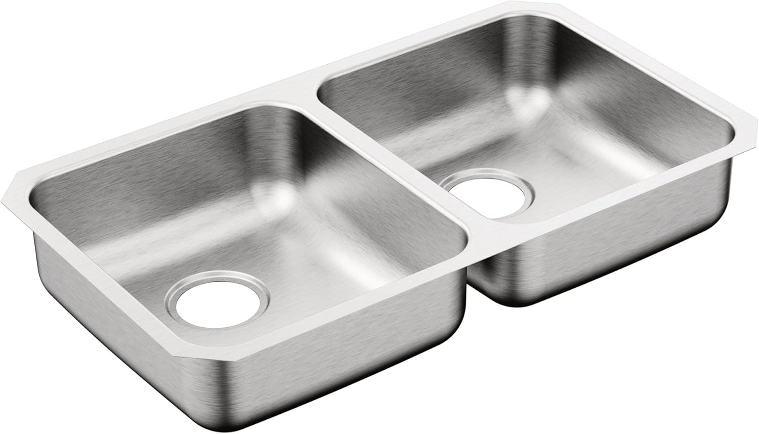 Moen G20214B, Fregadero de Cocina Doble Cuenco de Calibre 20, Acero