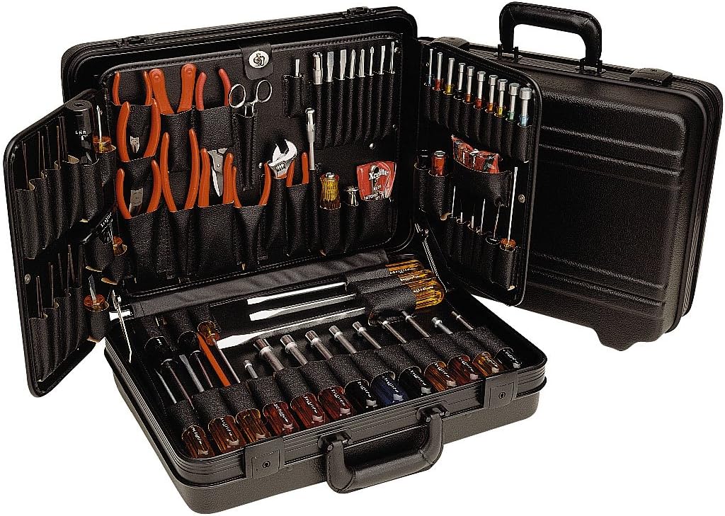 Xcelite TCMB100ST 86 Piece Black Polyethylene Attache Tool Case, 173/4