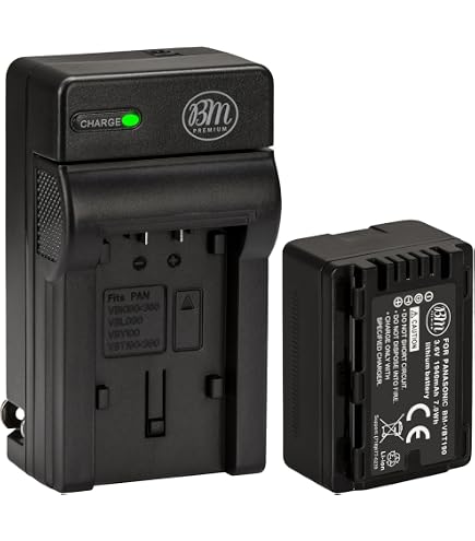 DSTE Kit 2 Batterie E Caricatore Micro USB Duale Per Videocamere Panasonic VBK180 – 2500mAh – Compatibile Con Serie HC-V, HDC, SDR