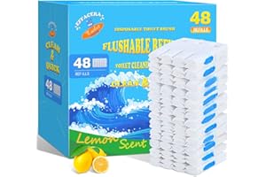 Effacera 48 Count Flushable Toilet Refills, Disposable Toilet Bowl Paper Bulk, Fresh Flushable Toilet Brush Refill Pads for Toilet and Bathroom, Toilet Brush Accessories (No Handle)