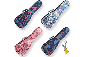 Longteam Print Ukulele Case 10mm Sponge Portable Waterproof Ukuleles bag Cover Uke gig bag with Accessory Storage Pocket