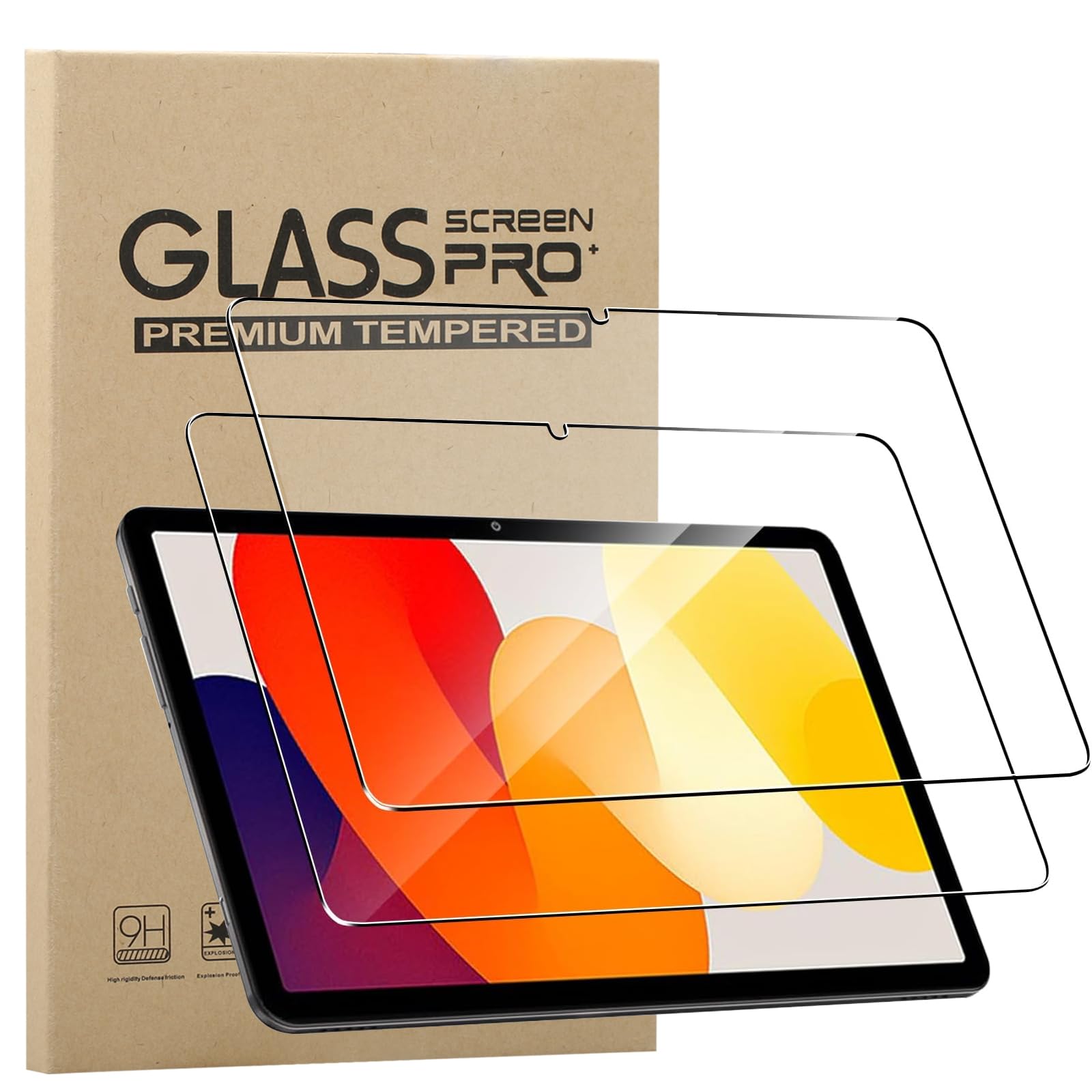 KZIOACSH Screen Protector for Xiaomi Redmi Pad SE 11 Inch, 2 Pack HD Clear Anti-Scratch Screen Film Cover 9H Hardness Anti-Fingerprint Case-Friendly Tempered Glass Screen Protector Cover
