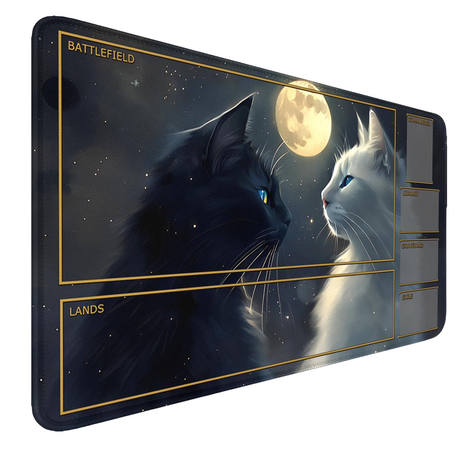 MTG Playmat with Zones Stitched Edges, Non-slip Rubber Bottom MTG Playmats, Smooth Rubber Surface Battle TCG Playmat 24" x 14" Halloween Mouse Pad MTG Mats+ Storage Bag