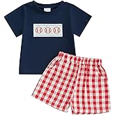 Madjtlqy Toddler Baby Boy Summer Clothes Short Sleeve T Shirt Top Casual Shorts Set Cute Infant Boys Shorts Set