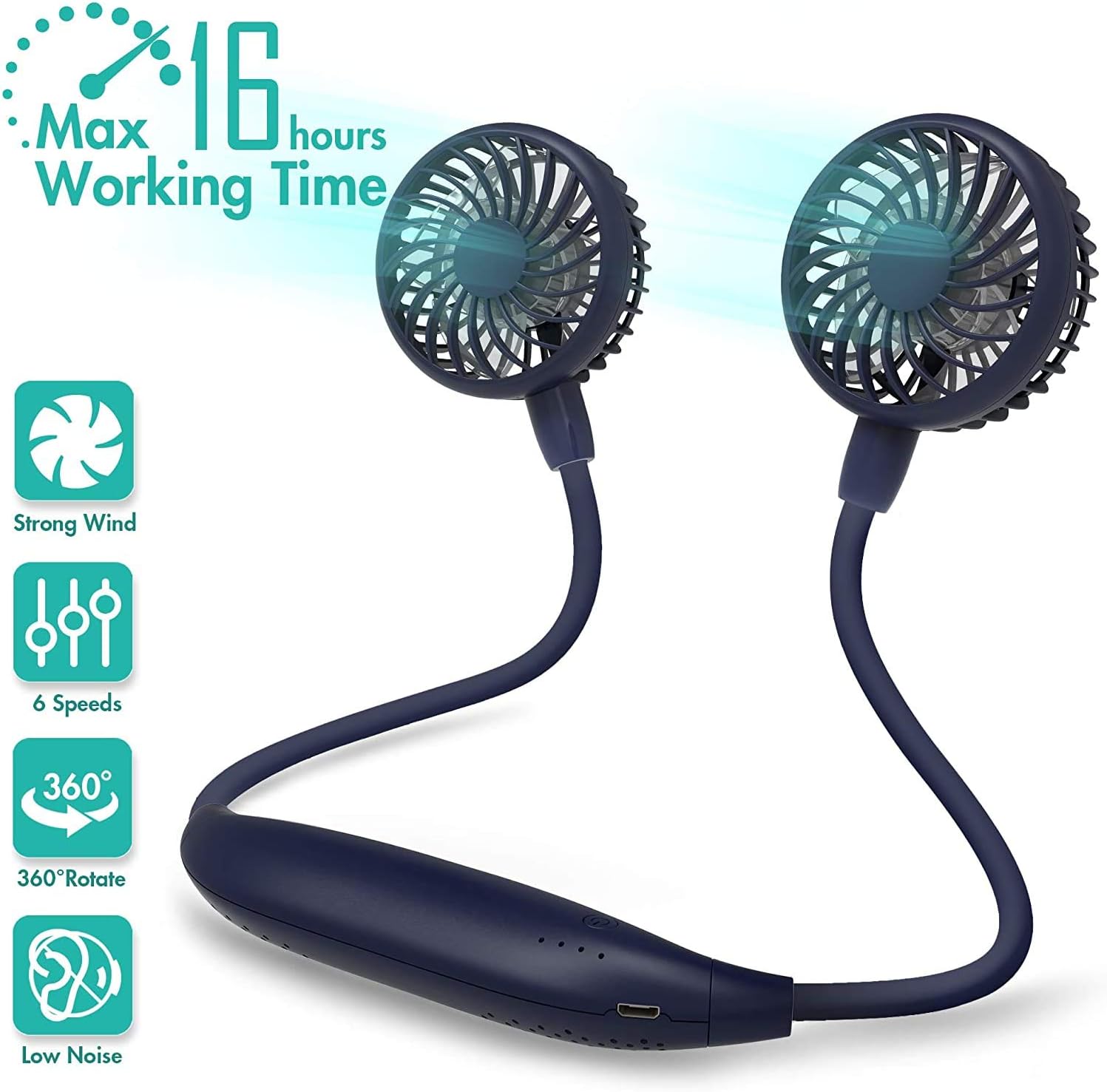 COMLIFE Portable Neck Fan, 2600mAh Battery Operated Amazon.co.uk