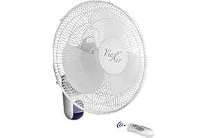 Vie Air 16" Plastic Wall Fan with Remote Control in White