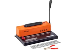 TIANSE Binding Machine, Spiral Coil Binder Machine, Manual Book Maker Punch Binder with Electric Coil Inserter,Suit for Letter Size / A4 / A5
