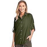 Women's UPF 50 Long Sleeve Sun Protection Shirts Quick Dry Outdoor Fishing Hiking Travel Shirt