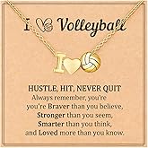 LHOMS Volleyball Softball Soccer Basketball Necklace for Women Adjustable Sports Jewelry with Inspirational Card Perfect Softball Gifts for Players Team Coach Birthday