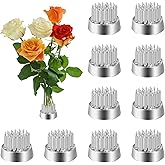 WUWEOT 12 Pack Kenzan Ikebana Flower Frogs, 0.9 Inch Flower Spiky Frog Japanese Pin Frog, Sliver Floral Fixed Tools, Metal Fl