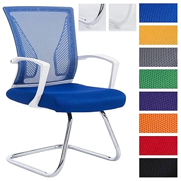 CLP Freischwinger Bonnie mit Armlehne | Besucherstuhl mit Metallgestell in Chrom-Optik und atmungsaktivem Netzbezug erhältlic