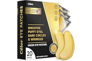 Under Eye Patches (20 Pairs) – Eye Patches For Puffy Eyes And Dark Circles – Under Eye Mask For Beauty & Personal Care – Under Eye Mask Amino Acid & Collagen For Dark Circles And Puffiness by Celor