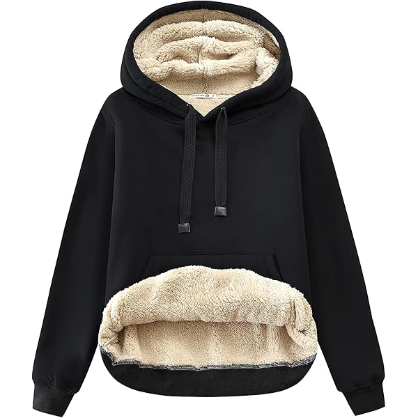 Ars Guard Woen's Winter War Fleece Sherpa Lined Hooded Sweatshirt Thick Hoodies Outdoor Pullover For Casual Comfort%7binchsize Nameinch:inchsmallinch,inchcolor Nameinch:inchblackinch%7d P 250215951