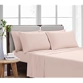 CANNON Solid Peach Blush Twin 4 Piece Sheet Set
