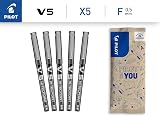 Pilot V5 Hi-Tecpoint Fine 0.5mm Liquid Ink Pen 5 Pack Black view 2