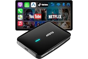 MYATOTO Magic AI Box Wireless CarPlay & Android Auto Adapter, Car Video Box Supports for Netflix/YouTube/TikTok/TF Card, DriveChat AI Smart Box with Dual WiFi & Bluetooth loT, Easy Setup for OEM Wired Cars