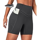 IUGA Tummy Control Biker Shorts Women with Pockets Workout Gym Shorts High Waisted Yoga Running Compression Shorts Spandex