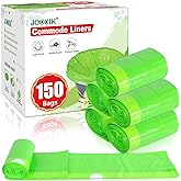 Commode Liners for Bedside Commode Vanilla Scented 150pcs Disposable Bags Universal Fit Most Standard Toilet Chair Bucke