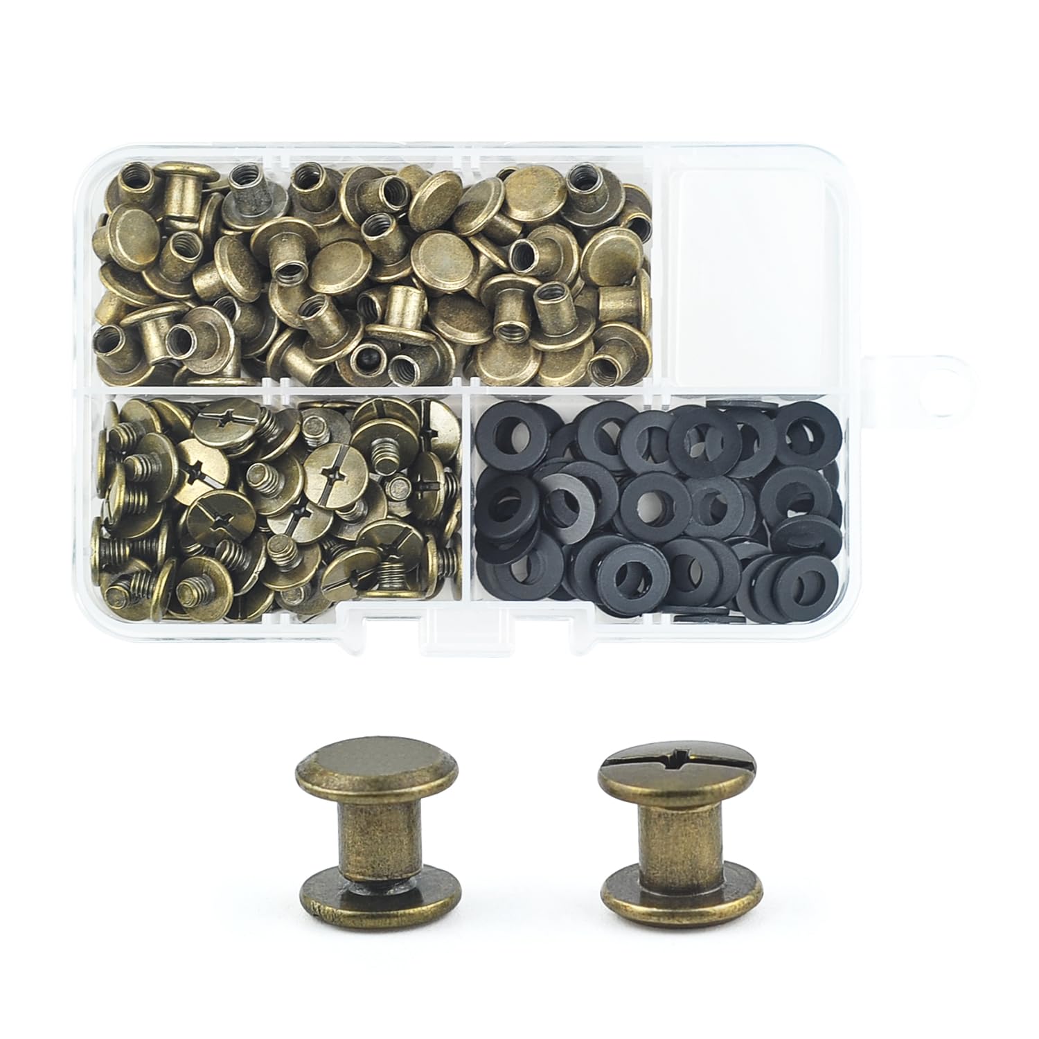 MABAHON 80 Sets Chicago Screw Post M5x6mm Metal Rivet Replacement Repair Luggage, Wallet, Backpack, Belt, Dog Leash, Books, Photo Albums (Bronze)