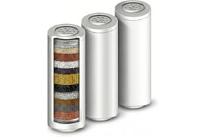[3-Pack] Shower Filter Replacement Cartridge (D 0.93" x H 3.2"), 30-Stage Hard Water Softener for Handheld Shower Head, High 