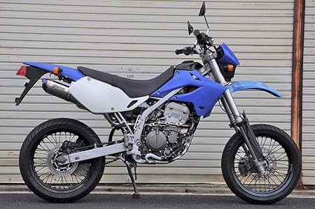 Amazon 弾丸 Dトラッカー250 Klx250 スリップオンマフラー 異形 Sus ブルー マフラー モタード フルエキゾースト 車 バイク