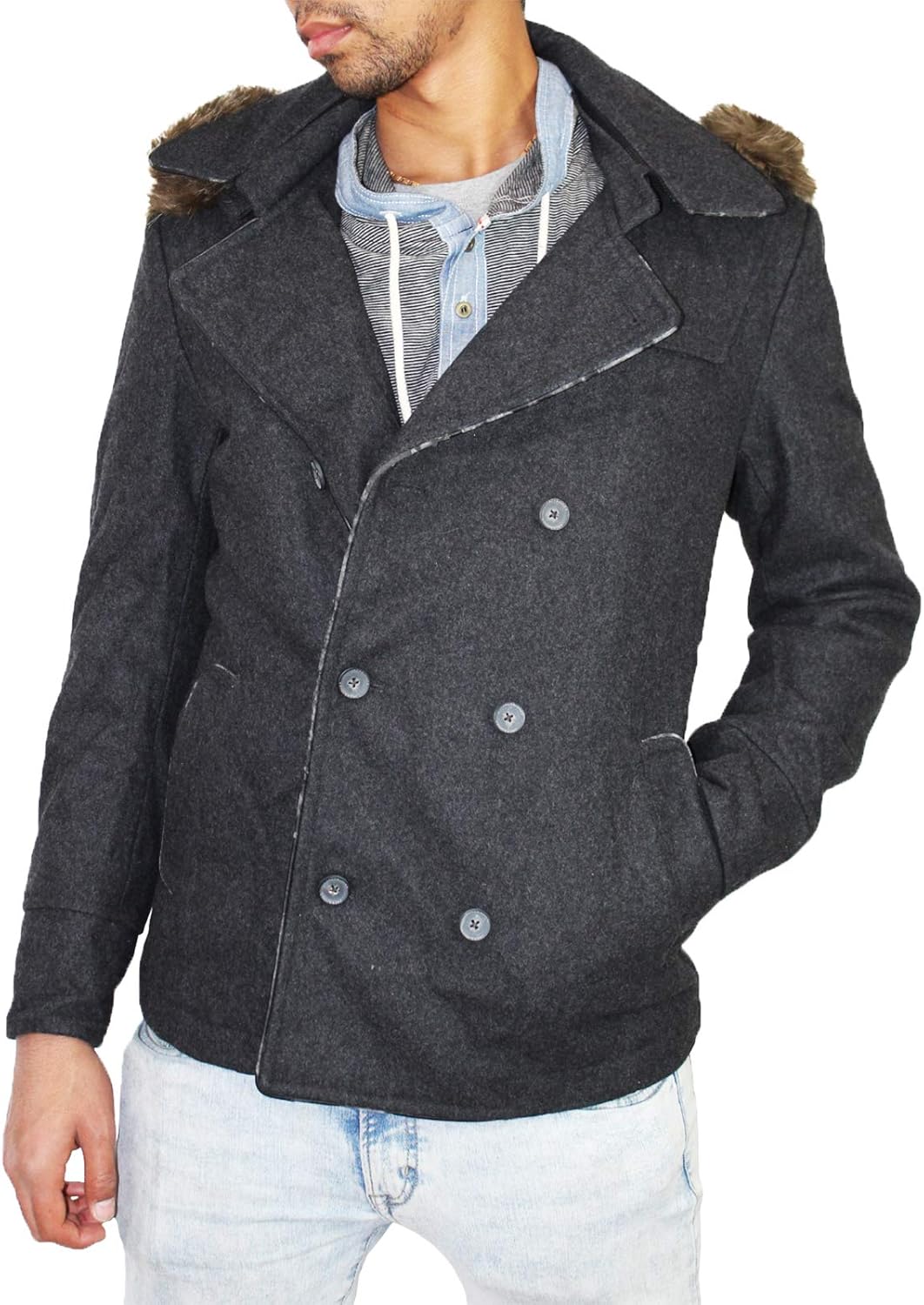 mens wool winter coat with hood