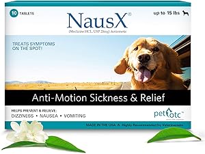 Nausx (Up to 15lbs Anti Nausea/Motion Sickness Treatment and Preventative for Dogs