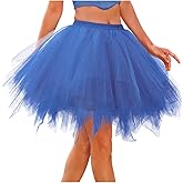 Womens Tutu Skirt Layered Tulle Dance Tutu Elastic Ballet Skirt Short Vintage Puffy Tutu