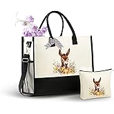 InnoBeta Donkey Gifts for Women Canvas Tote Bag, Tote with Top Zipper Closure and Shoulder Strap for Birthday, Mother's Day, Christmas