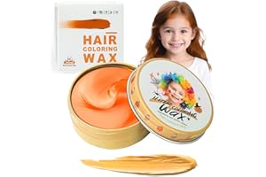 HANSUBY Temporary Orange Hair Color Wax for Kids, Women Men Colored Hair Styling Mud, Washable Style Dye for Girls Boys Teens, DIY Instant Hair Coloring Gel Cream for Cosplay Halloween Children's Day