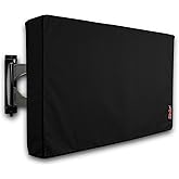 iBirdie Outdoor TV Cover 28 to 32 inch Weatherproof and Waterproof | Black, 29"L x 19"H Cover Size, 600D Thick Fabric, Outside Flat Screen Protector with Bottom